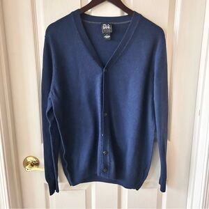 Jos. A. Bank Traveler Blue Merino Wool Cardigan Sweater, Mens Large
